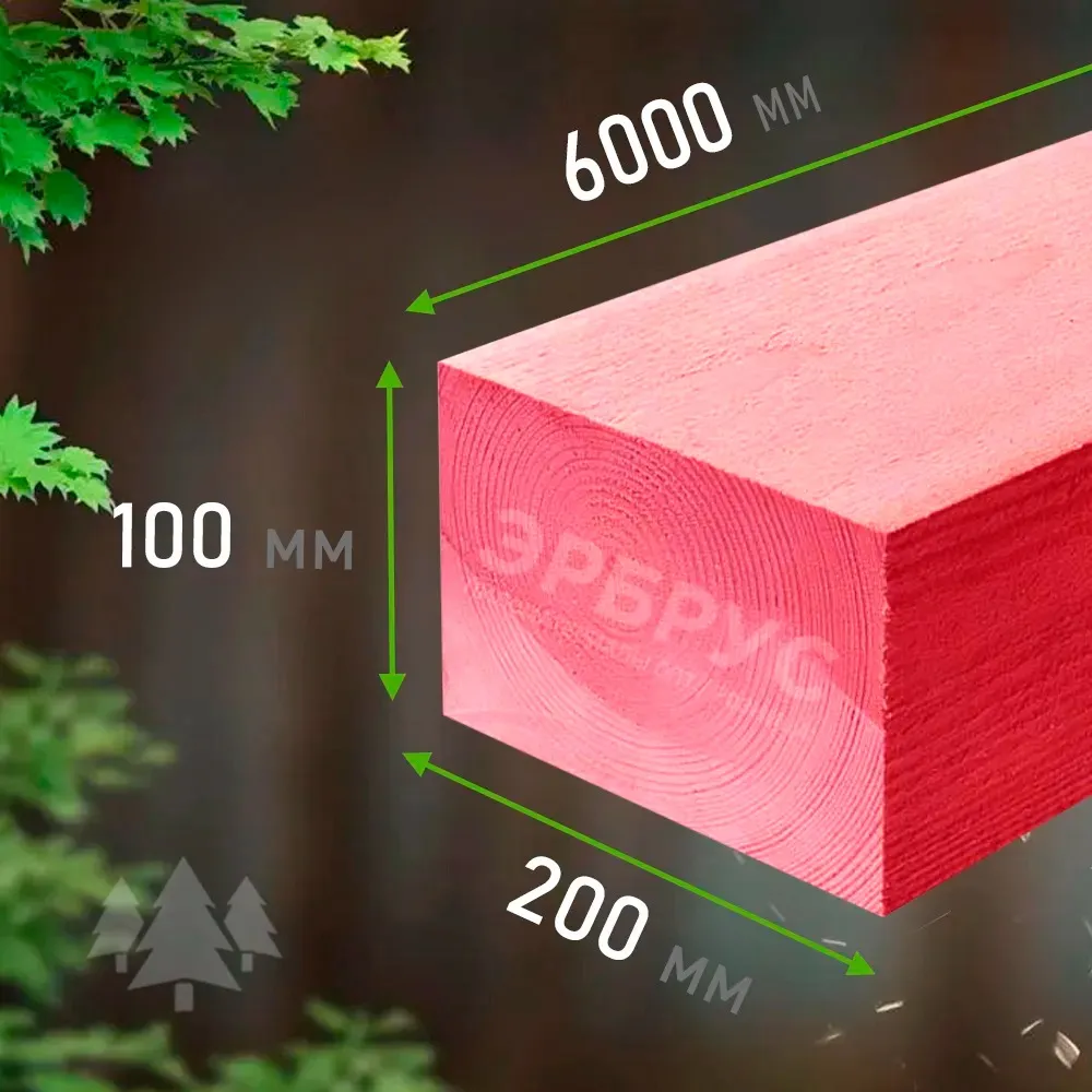 Купить Брус обрезной сухой антисептированный 100х200х6000 мм